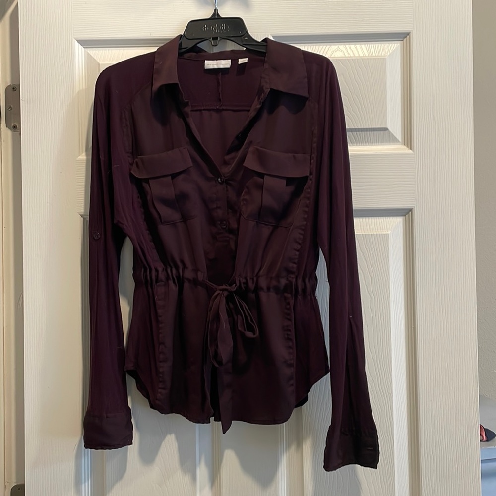 Dark purple Slouchy button down top